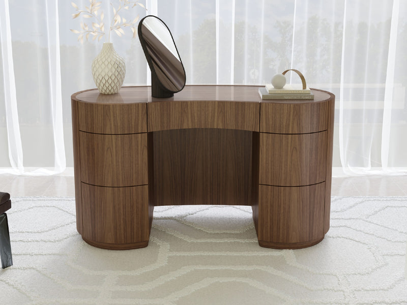 Swirl desk/dressing table, Walnut Natural