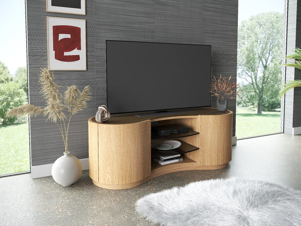 Small, Oak Natural, shown with 55” TV
