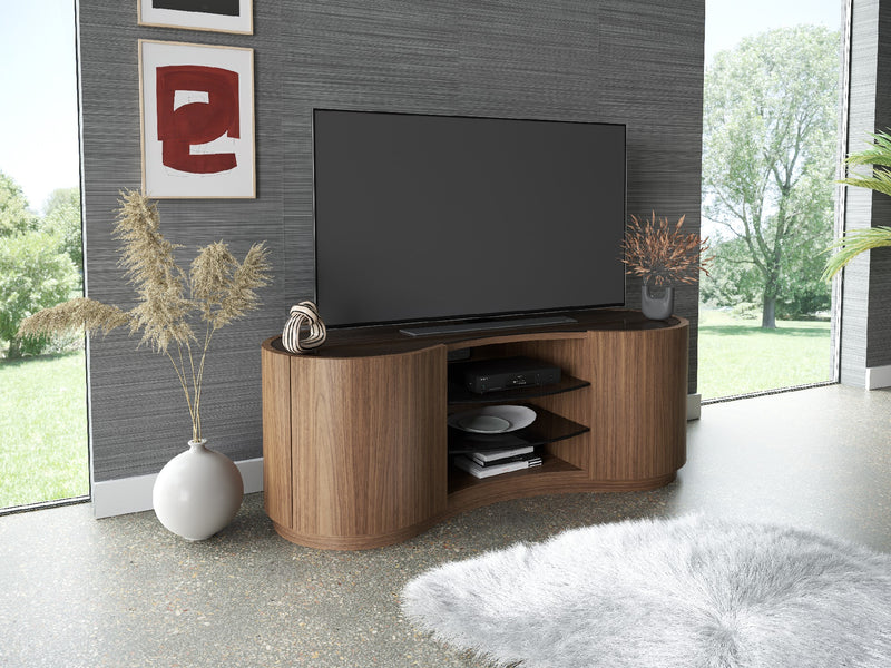 Small, Walnut Natural, shown with 55” TV