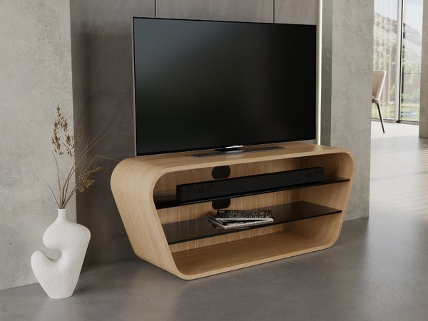 Small, Oak Natural, shown with 48" TV
