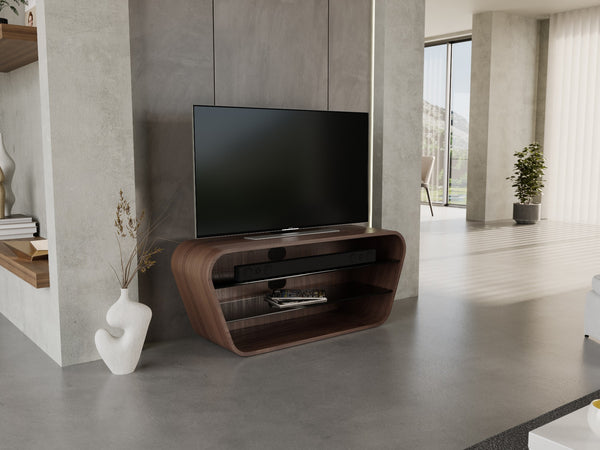 Small, Walnut Natural, shown with 48" TV
