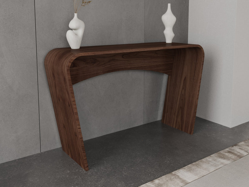 Taper console table, Walnut Natural